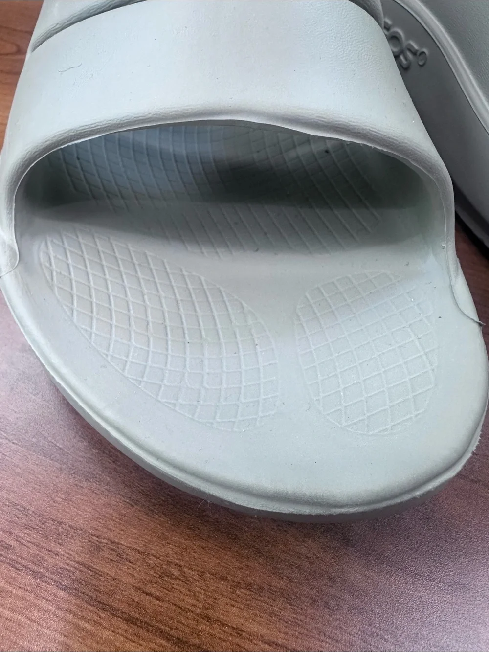 Oofas Recovery Sandals Gray Slide Sandals - Casual Slip-On Mens Sz 10 Womens 12
